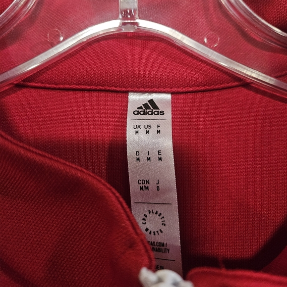 Adidas Red/Orange Quarter-Zip Pullover - Picture 3 of 4